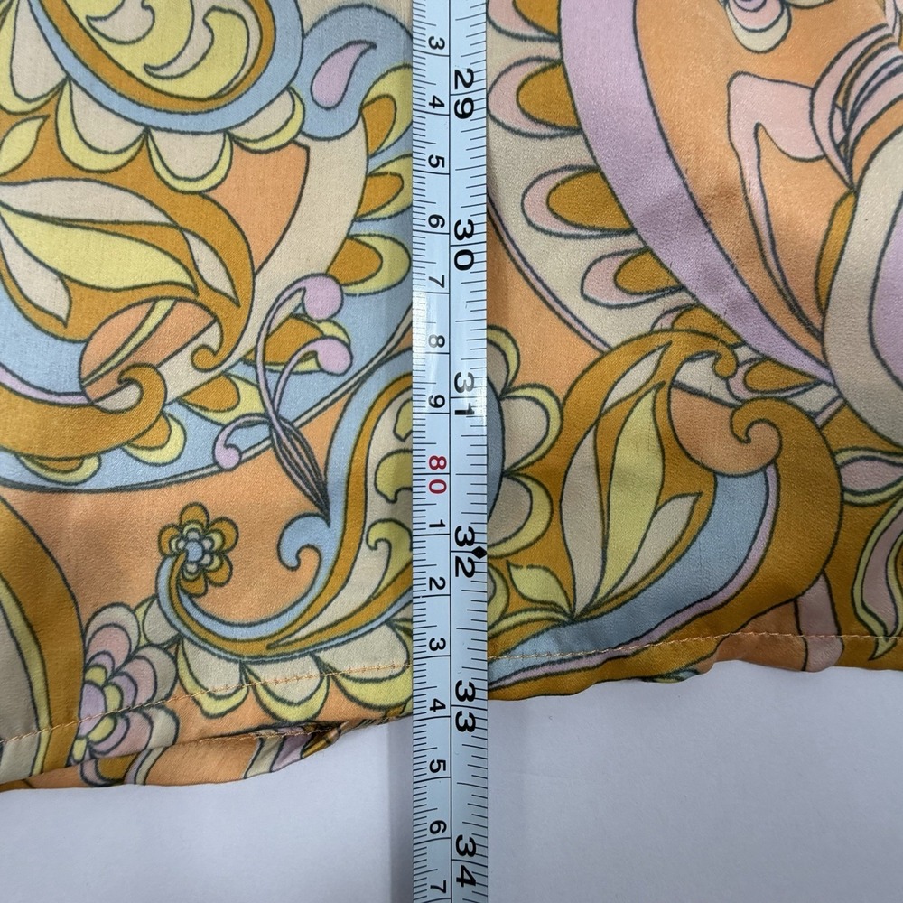 American Eagle One Shoulder Paisley Mini Dress Women's Large Orange Multi - Picture 10 of 10